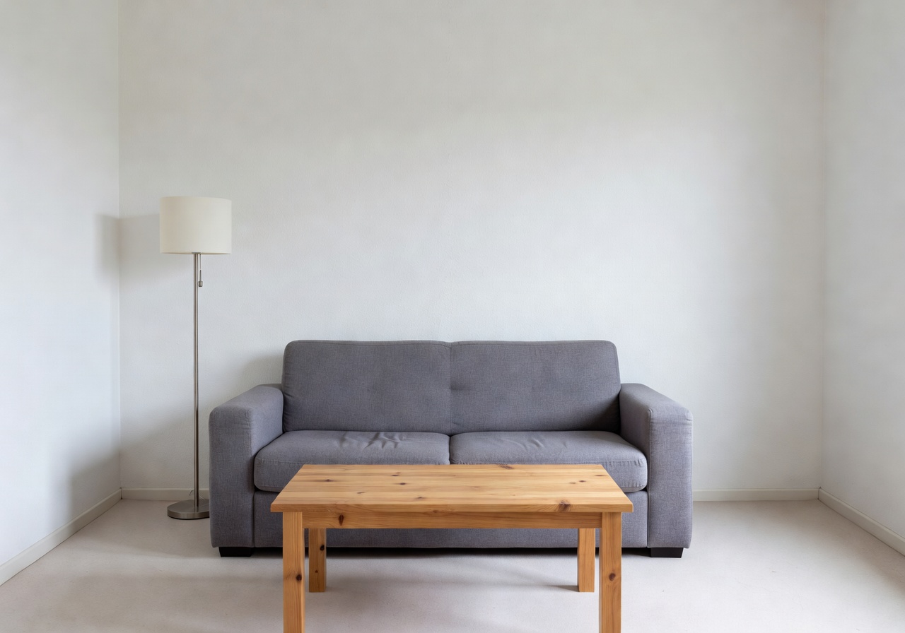 Ordinary living room before AI interior design